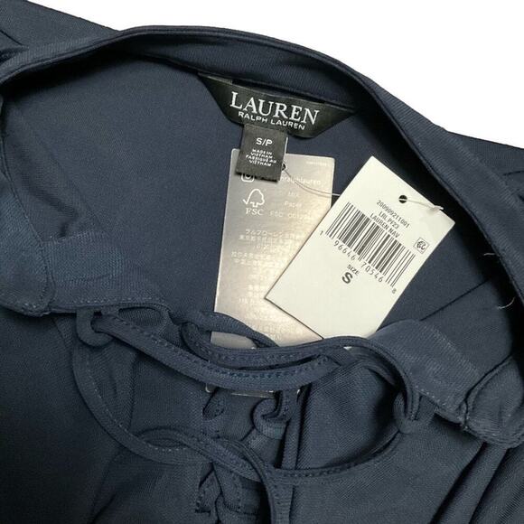 Lauren Ralph Lauren Women’s Ruffled Up Neckline Bishop Sleeves Size Small NWT - Picture 4 of 10